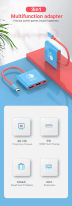 3-in-1 USB-C Hub HDMI 4K 30Hz PD 100W Schnellladung USB 3.0 Dockingstation MacBook Laptop - FUXLShop