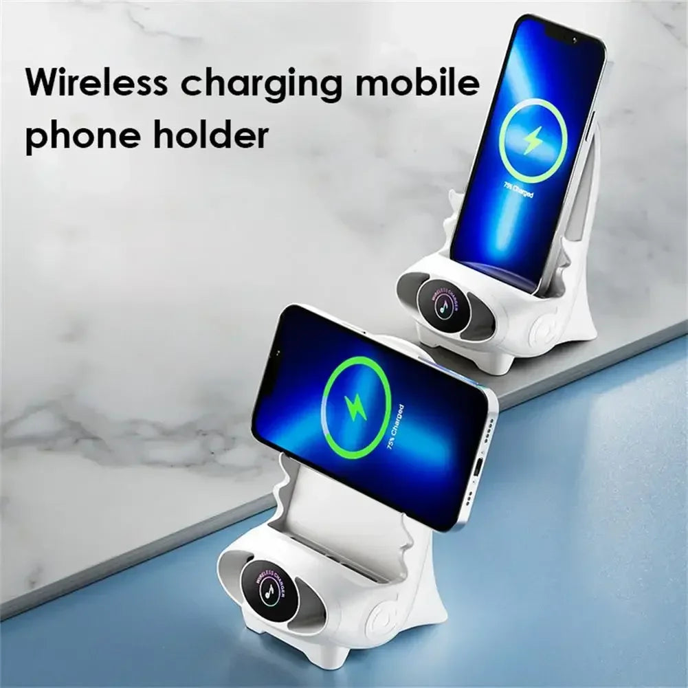 Magnetisches kabelloses Ladegerät – Mini-Stuhl Design – Vertikaler Halter für Smartphone & Tablet – Schnellladestation