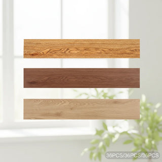 Selbstklebende PVC-Bodenbelag-Fliesen 36 Stück | Holzoptik Walnut/Oak/Log