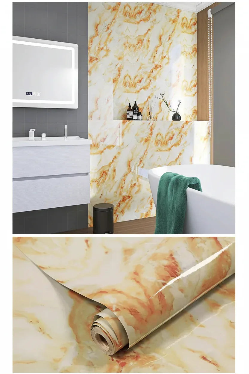 Wasserdichte Marmor Vinylfolie 60cm - Selbstklebende Tapete für Bad & Küche - FUXLShop