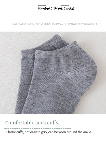 5 Pairs of Women's/men's Boat Socks Invisible Low Cut Anti Slip Summer No Show Ankle Socks Solid Color Casual Breathable - FUXL-Shopify 