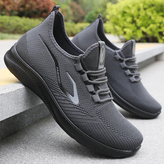Modische, solide, gewebte Strick-Laufschuhe für Herren – leicht, atmungsaktiv, rutschfest – perfekte Sportschuhe für draußen – leicht, atmungsaktiv, rutschfest