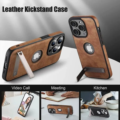 Luxus PU Leder Handyhülle mit Standfuß für iPhone - FUXL-Shopify 