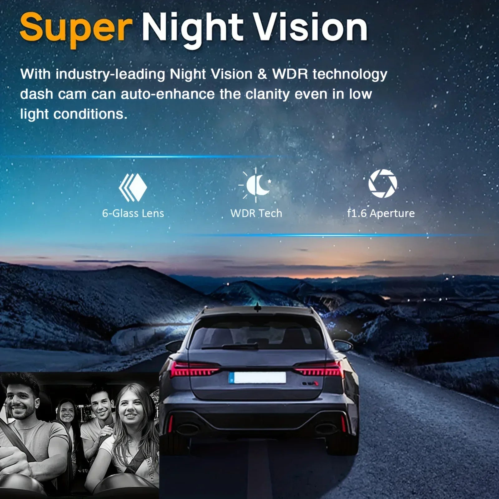 Dashcam 1080P Dual-Kamera WiFi – IR-Nachtsicht, Loop-Aufnahme, Weitwinkel, vorne & innen - FUXLShop