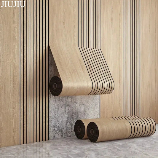 Selbstklebende Wandtafel mit Holzmaserung – Verdickter Schaumstoff, Schalldämmend, Vinyl, wasserdicht & abnehmbar – Heimdekorationsaufkleber
