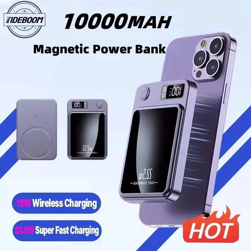10000 mAh Magnetische Power Bank – Kabelloses 22,5 W Schnellladegerät mit Ultra-Kapazität für iPhone 15, Huawei, Samsung
