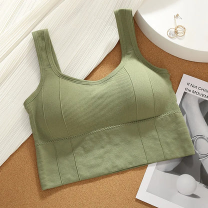 Atmungsaktive Sport-Bh Anti-Schweiß Fitness Top Frauen Nahtlose Yoga Bh Stoßfest Crop Top Push-Up Sport Bh Gym workout Top