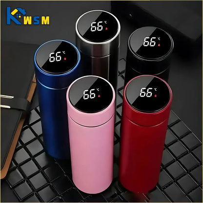 Thermoskanne 500ml LED-Temperaturanzeige Edelstahl Vakuumisoliert Outdoor Trinkflasche Geschenk - FUXLShop