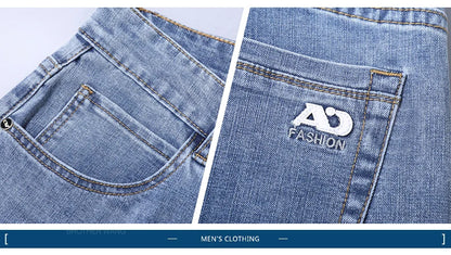 Frühlings-Herren-Jeans in Hellblau, schmal, stilvoll, lässig, Stretch-Stoff, Denim-Hose, klassische Hose, Rauchgrau - FUXL-Shopify 