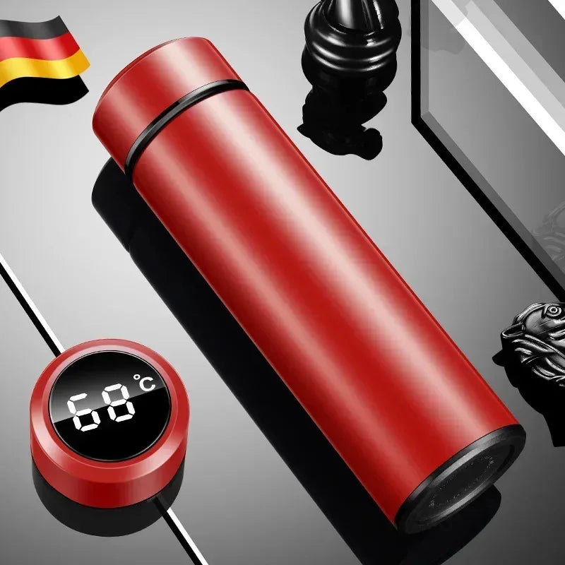 Thermoskanne 500ml LED-Temperaturanzeige Edelstahl Vakuumisoliert Outdoor Trinkflasche Geschenk - FUXLShop