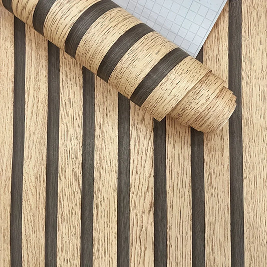 Selbstklebendes Kontaktpapier – Holz-Wandtafel mit Streifen – DIY-Deko, abziehbar, 1 Rolle, leicht anzubringen, vielseitig einsetzbar