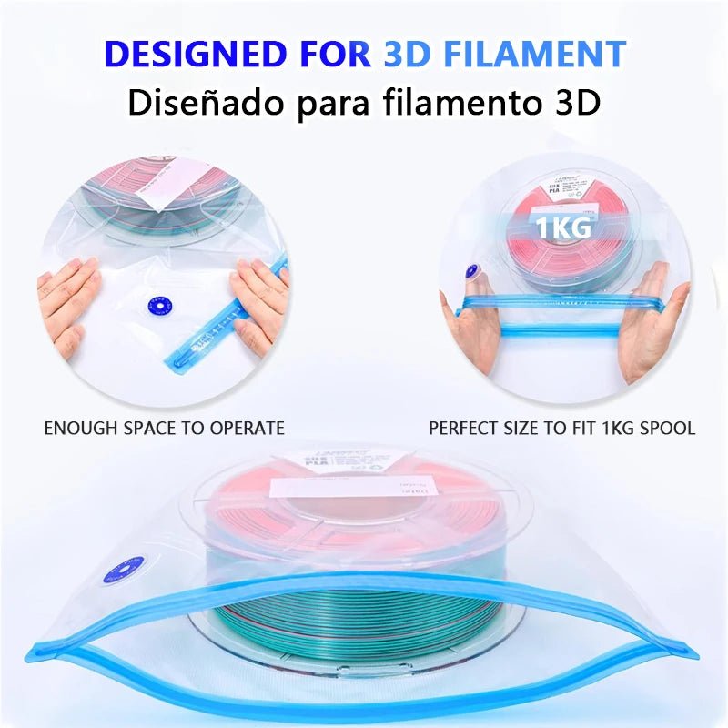 Filament-Vakuum-Aufbewahrungsbeutel mit Hand-/Elektropumpe, 3D-Drucker-Zubehör, für PLA ABS PETG Nylon TPU ASA Filament trocken halten