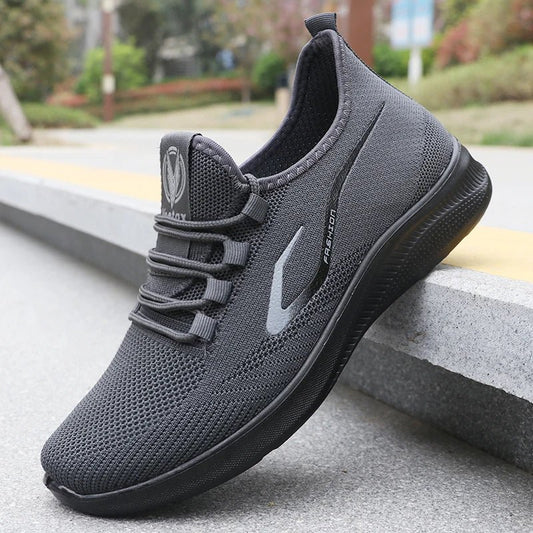 Modische, solide, gewebte Strick-Laufschuhe für Herren – leicht, atmungsaktiv, rutschfest – perfekte Sportschuhe für draußen – leicht, atmungsaktiv, rutschfest