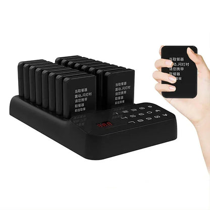 Drahtloses Pager-Rufsystem für Restaurant, Bar & Café – 10 oder 16 Empfänger, EU-Stecker