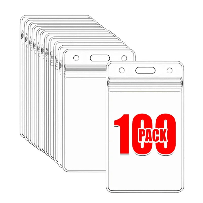 100–1 Stück Ausweishalter für Ausweis, Namensschild, wasserdichter Kartenschutz, Ausweis, zum Sammeln von Kreditkarten, vertikale Hülle, Büro, Schulbedarf