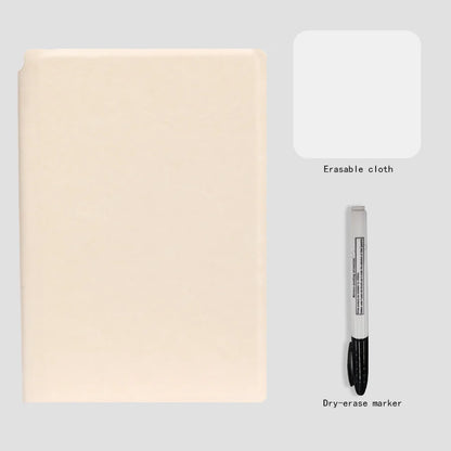 A5 wiederverwendbares Whiteboard-Notizbuch-Set mit Whiteboard-Stift, Löschtuch, Leder, Notizblock, Wochenplaner, tragbar, stilvoll, Büro