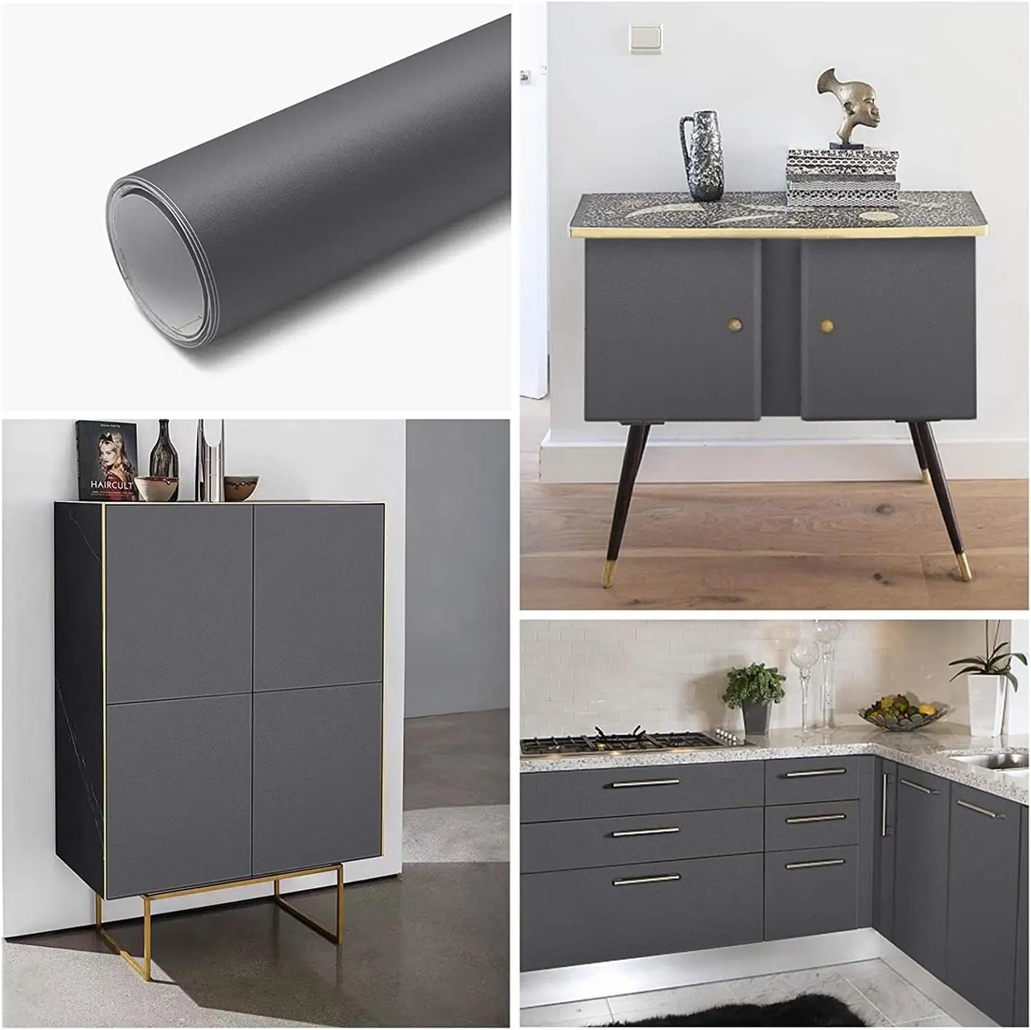 55 cm Breite, grün, matt, selbstklebende Folienaufkleber, verdickte Möbel, Küchenschränke, Tische, Wand, DIY-Renovierungstapete