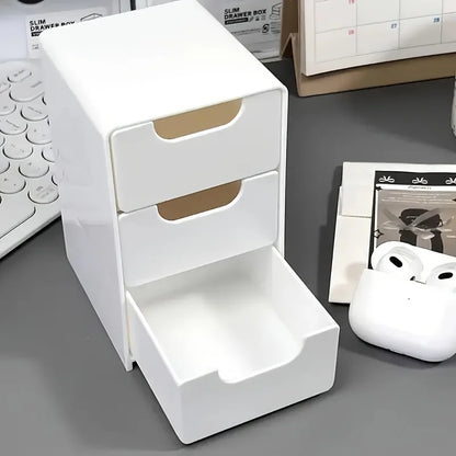 Schicker 3-stöckiger Schreibtisch-Organizer mit Schubladen – ideal für die Aufbewahrung von Bürobedarf, Schmuck und Kosmetika – tragbare Trennbox - FUXL-Shopify 