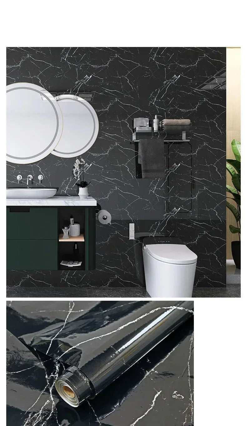 Wasserdichte Marmor Vinylfolie 60cm - Selbstklebende Tapete für Bad & Küche - FUXLShop