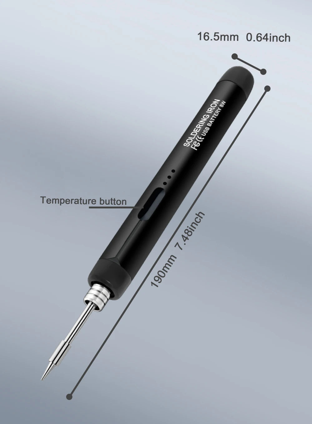 USB-Lötkolben Mini-Lötkolben-Set, tragbar, für den Haushalt, Typ-C-Schnittstelle, 800 mAh Akku, einstellbare Temperatur - FUXL-Shopify 