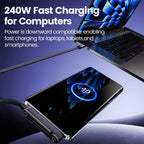 240W USB-C Schnellladekabel mit Halterung – Geflochtenes Typ-C Kabel 1,5m für iPhone & Samsung