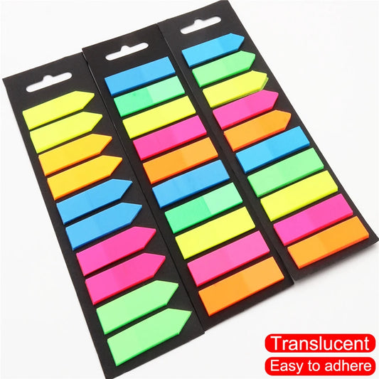 200 Blatt Farbe Haft notizen Notizblock Notizen Index transparente Post Aufkleber Lesezeichen Notizblock Schul büro Briefpapier Lieferungen