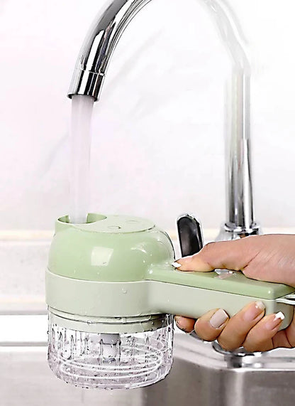 5-in-1-Set für elektrische Gemüseschneider, tragbar, wiederaufladbar, kabellose Küchenmaschine und Zerkleinerer für Paprika, Knoblauch und Fleisch - FUXL-Shopify 
