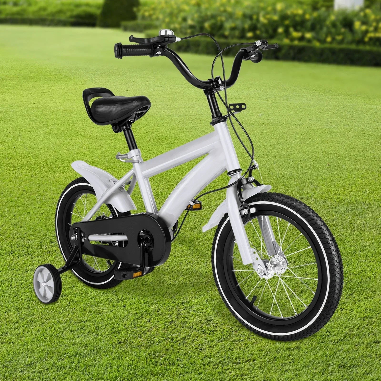 Kinderfahrrad 14 Zoll mit Stützrädern, Gummireifen & verstellbarem Sitz – Sicheres Laufrad für Kinder 3-6 Jahre - FUXLShop