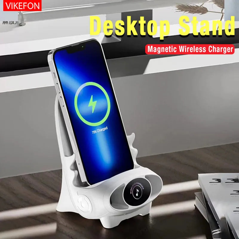 Magnetisches kabelloses Ladegerät – Mini-Stuhl Design – Vertikaler Halter für Smartphone & Tablet – Schnellladestation