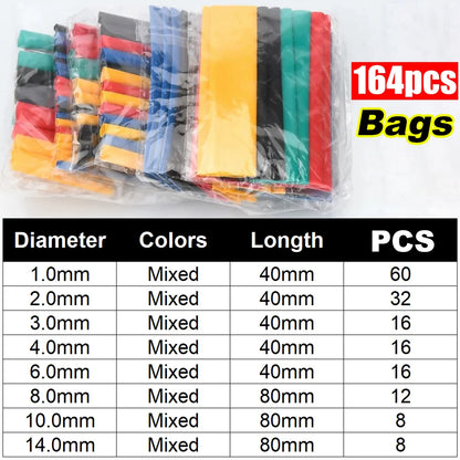 Schrumpfschlauch, thermobeständiges Rohr, Schrumpfverpackungsset, elektrischer Anschluss, Draht, Kabel, Isolierung, ummantelter Schutz - FUXL-Shopify 