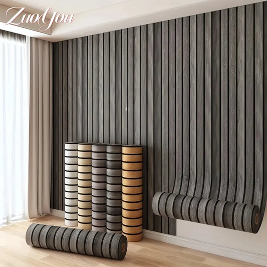 Nachahmung von Holzmaserung, Schaumstoff-Tapete, selbstklebend, wasserdicht, für Schlafzimmer, Wohnzimmer, Wandaufkleber zum Abziehen und Aufkleben, Raumdekoration