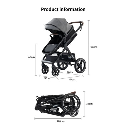 Poussette Luxueuse 3' und 1 Pour Nouveau - Ne,pade de Journey und Pliable, Cadre Aluminium, Landau, Capote Rabattable - FUXL - Shopify