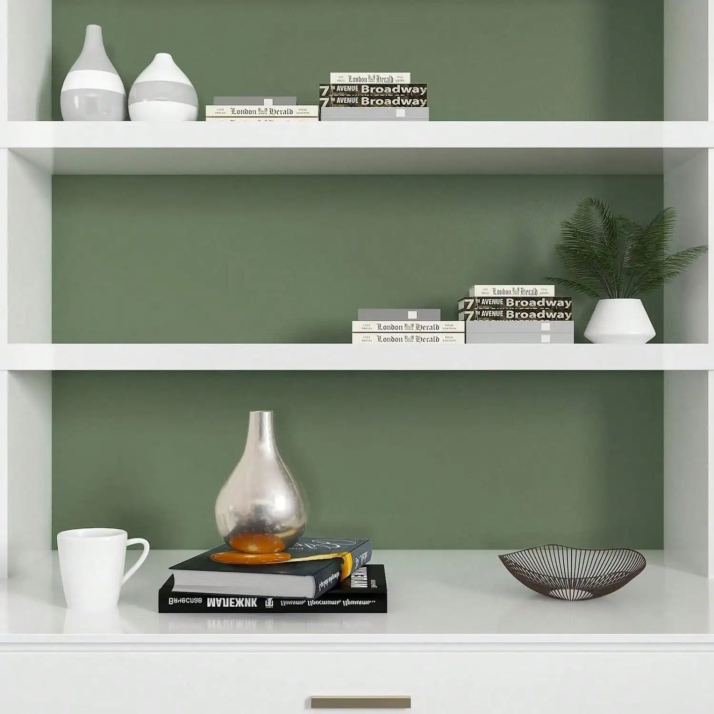 55 cm Breite, grün, matt, selbstklebende Folienaufkleber, verdickte Möbel, Küchenschränke, Tische, Wand, DIY-Renovierungstapete