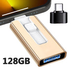 4-in-1 OTG USB 3.0 Flash Drive 128GB Gold – Speicherstick für iPhone & Android