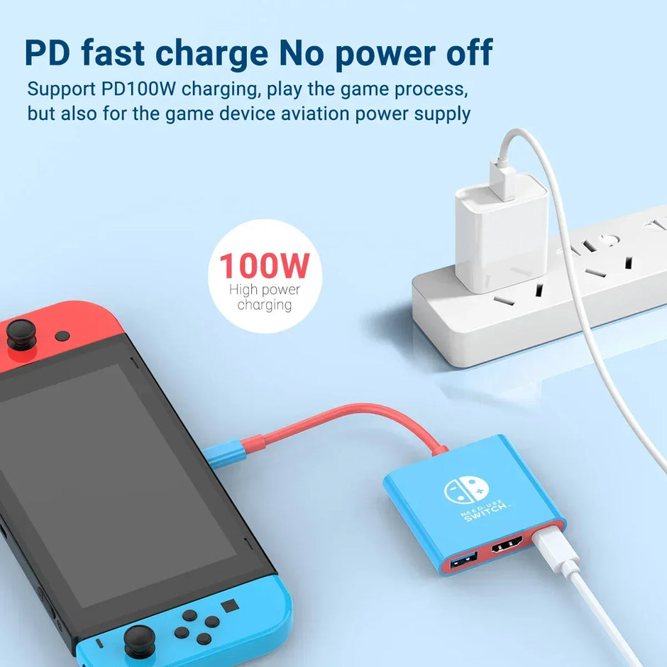 3-in-1 USB-C Hub HDMI 4K 30Hz PD 100W Schnellladung USB 3.0 Dockingstation MacBook Laptop - FUXLShop