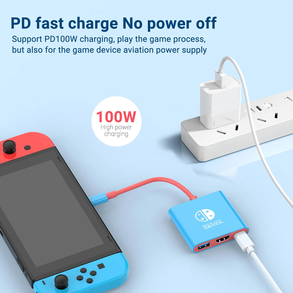 3-in-1 USB-C Hub – HDMI 4K, PD 100W Schnellladung & USB 3.0 für Switch, MacBook & Laptop