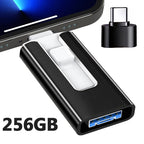4-in-1 OTG USB 3.0 Flash Drive 256GB Schwarz – Speicherstick für iPhone & Android