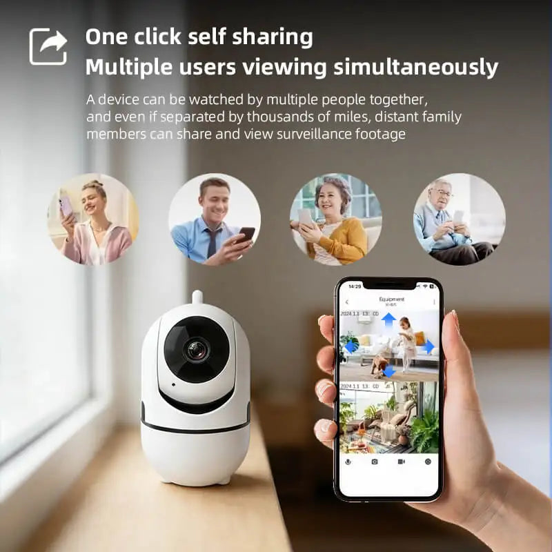 1080P Full HD WLAN Innenkamera – 360° Schwenk, Nachtsicht, Bewegungserkennung & 2-Wege-Audio