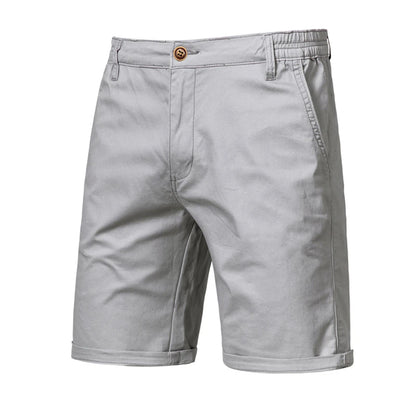 2025 neue Sommer 100% Baumwolle Solide Shorts Männer Hohe Qualität Casual Business Social Elastische Taille Männer Shorts 10 Farben Strand shorts - FUXL-Shopify 