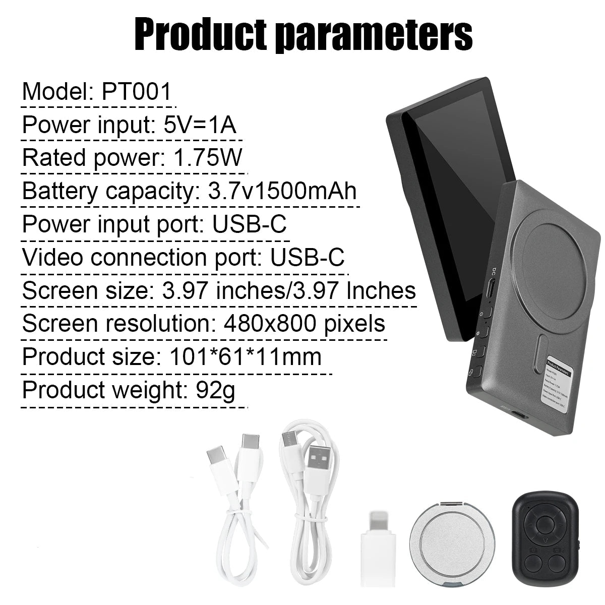 Drahtloser magnetischer Smartphone-Monitor für Rückkamera – Ideal für Selfies, Vlogs & Live-Streams