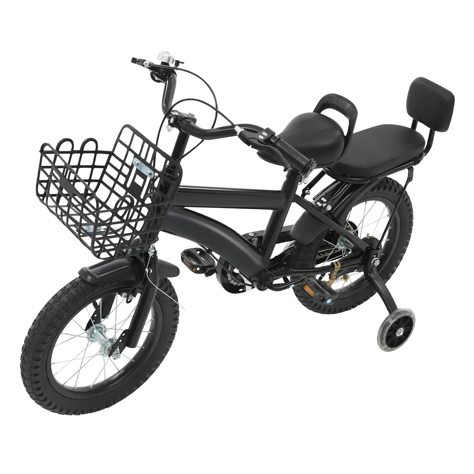 Kinderfahrrad 14 Zoll mit Korb & Rückenlehne – Höhenverstellbar, Stützräder, bis 60 kg belastbar für Kinder 3-7 Jahre - FUXLShop