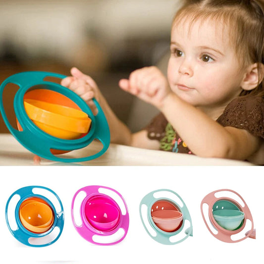 Universal Gyro Bowl (auch bekannt als 360° drehbarer, auslaufsicherer Kinderlernbecher) ist ein innovatives Baby- und Kinderfütterungsgeschirr, das durch sein gyroskopisches Design ein Verschütten verhindert. - FUXL-Shopify 