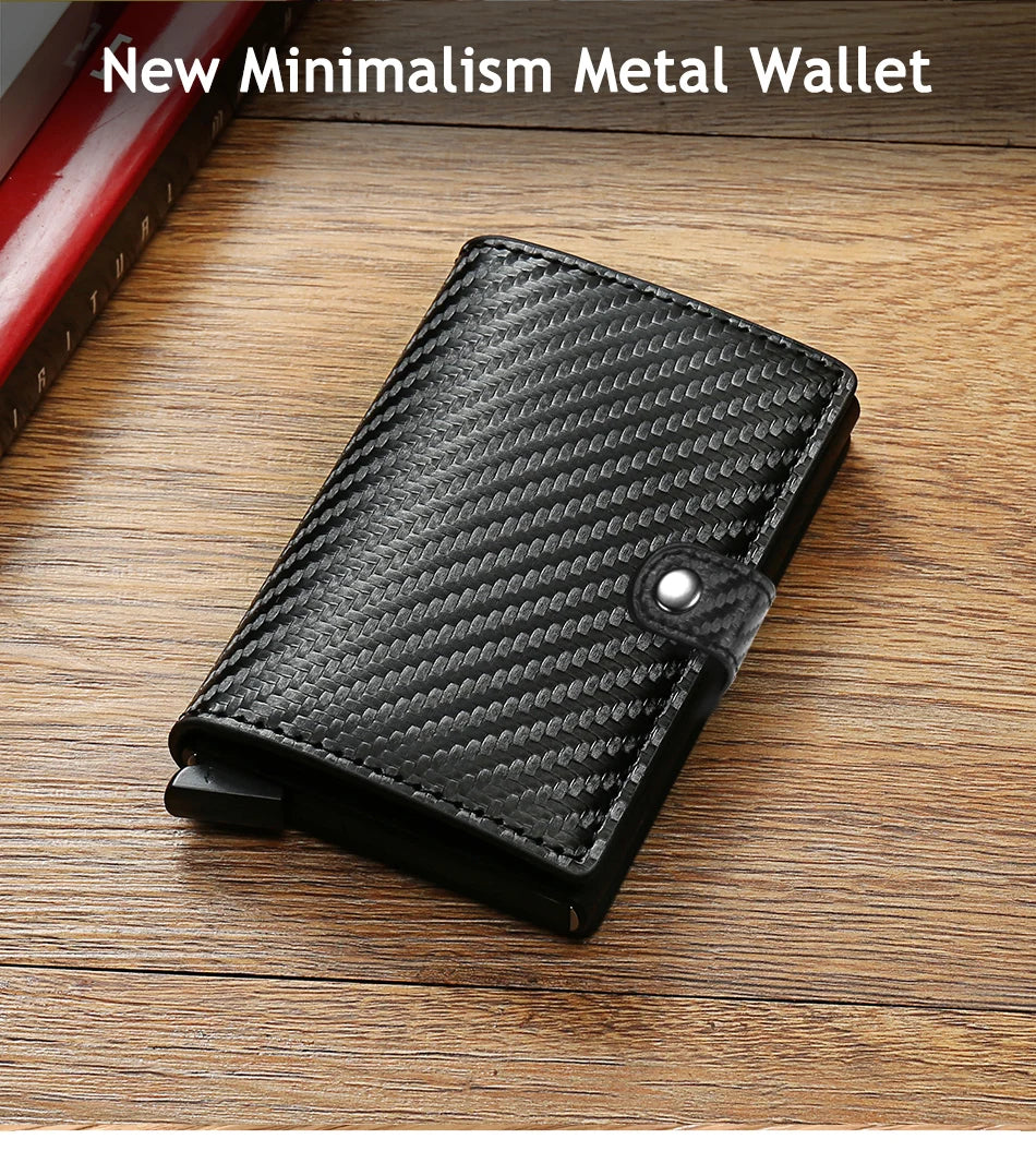 Carbon Fiber Geldbörse Männer – Ultradünne RFID-Blocker Kreditkartenhalter aus Metall  Slim Pop-Up Design  Schwarz - FUXL-Shopify 