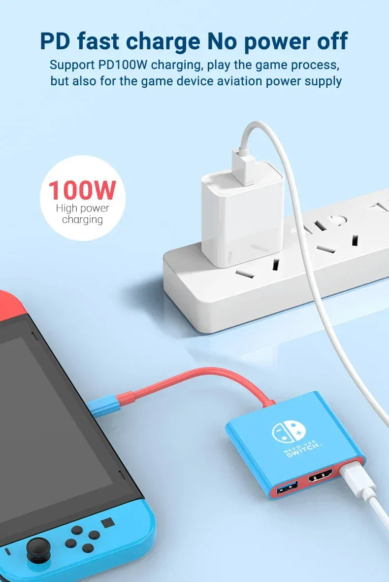 3-in-1 USB-C Hub HDMI 4K 30Hz PD 100W Schnellladung USB 3.0 Dockingstation MacBook Laptop - FUXLShop