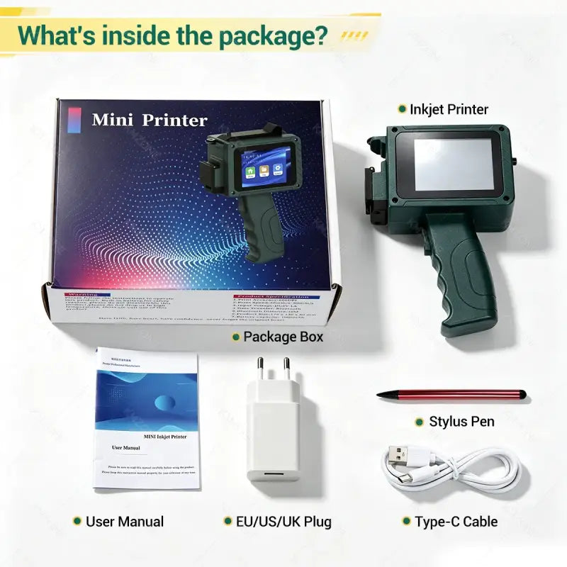 Tintenstrahldrucker - Tintenstrahldrucker – Tragbarer Mini – Bluetooth Handheld Codierer für Verfallsdatum, Chargennummer & Logo | FUXLShop