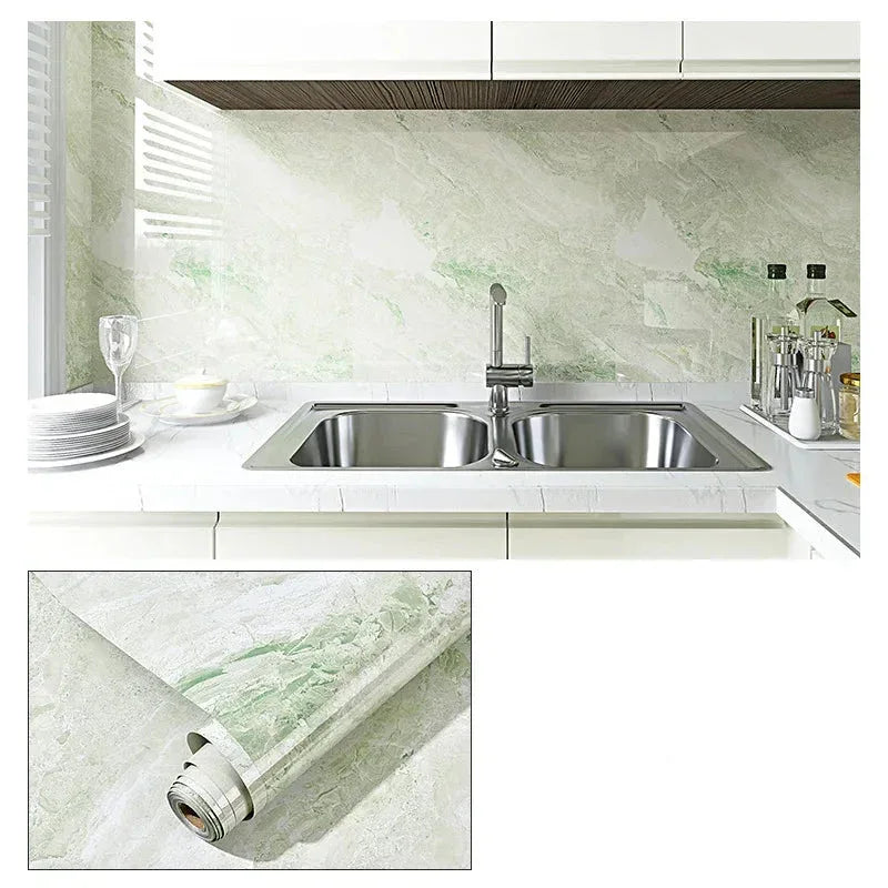 Wasserdichte Marmor Vinylfolie 60cm - Selbstklebende Tapete für Bad & Küche - FUXLShop