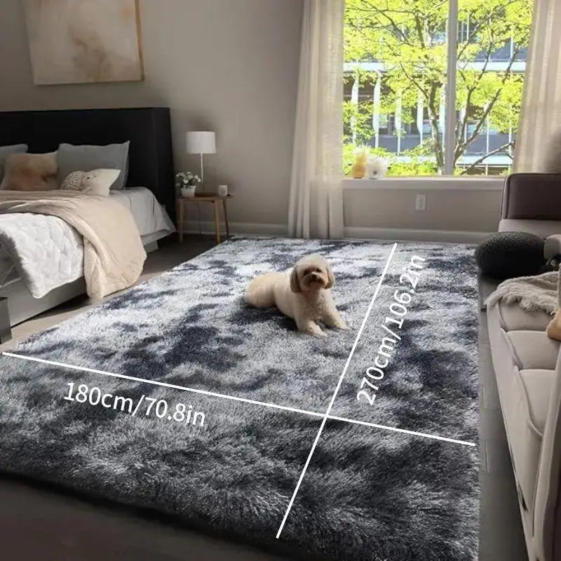 Persischer Samt-Teppich – Weicher Plüsch-Teppich, rutschfest, für Schlafzimmer & Wohnzimmer