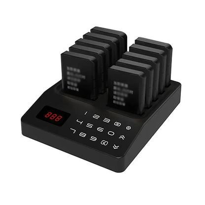Drahtloses Pager-Rufsystem für Restaurant, Bar & Café – 10 oder 16 Empfänger, EU-Stecker