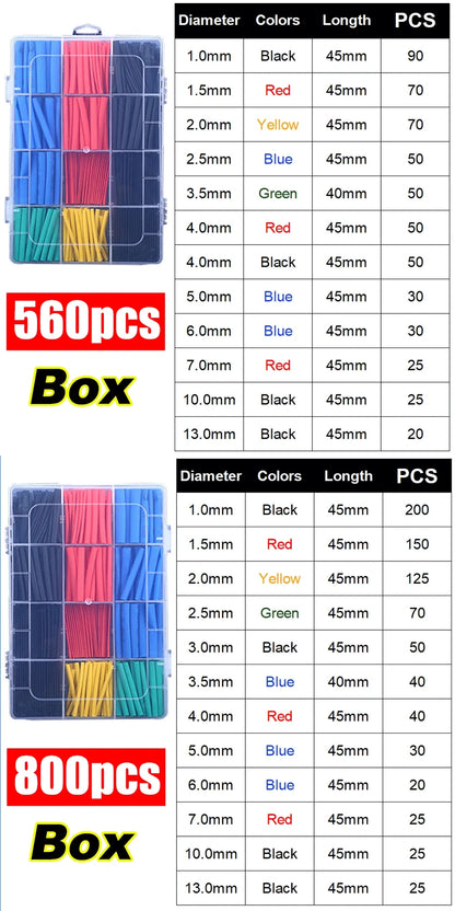 Schrumpfschlauch, thermobeständiges Rohr, Schrumpfverpackungsset, elektrischer Anschluss, Draht, Kabel, Isolierung, ummantelter Schutz - FUXL-Shopify 