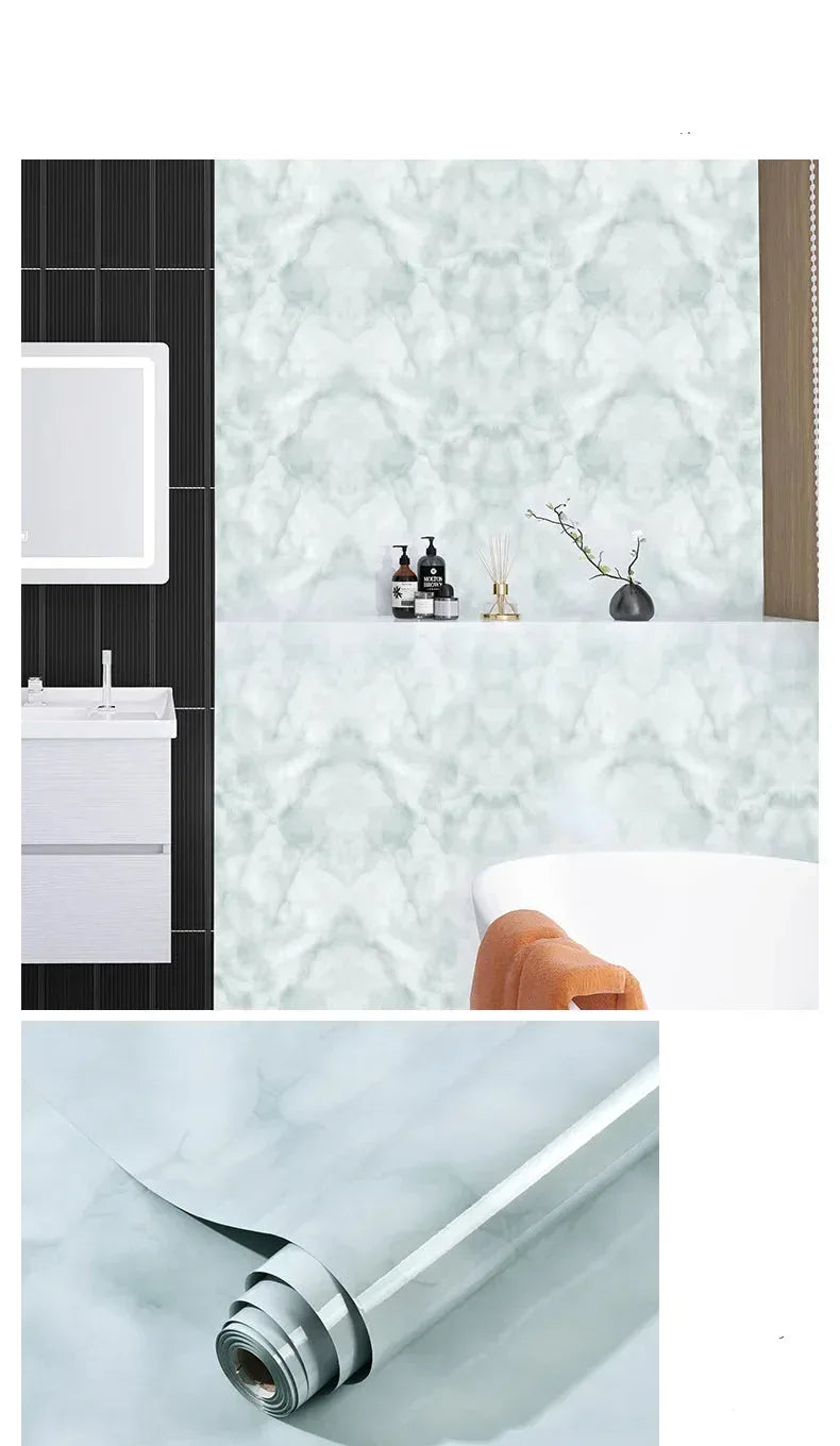 Wasserdichte Marmor Vinylfolie 60cm - Selbstklebende Tapete für Bad & Küche - FUXLShop